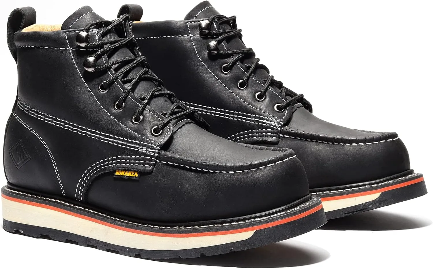 Bonanza Boots FRONTIER DUAL 6" Moc Toe Work Boot - Premium Leather, Comfort Insole & Tough Wedge Outsole