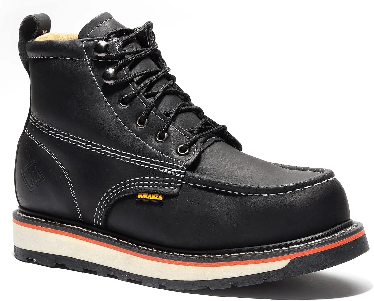 Bonanza Boots FRONTIER DUAL 6" Moc Toe Work Boot - Premium Leather, Comfort Insole & Tough Wedge Outsole