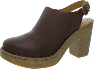 BORN Womens Calypso Leather Slingback Clogs