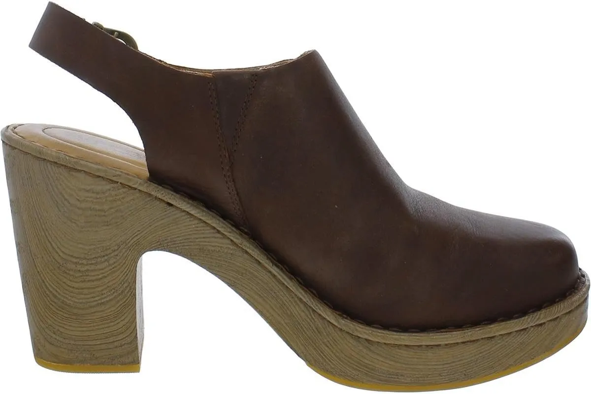 BORN Womens Calypso Leather Slingback Clogs