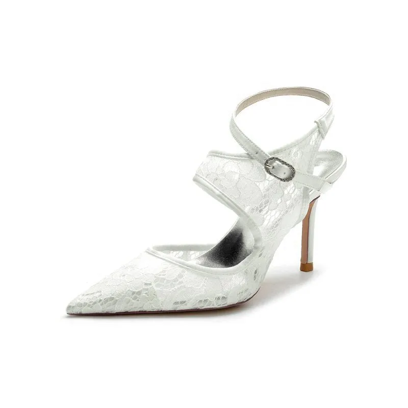 Bridal Heels with Lace Appliques