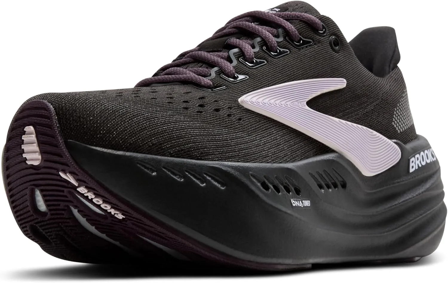 Brooks Women’s Glycerin Max Neutral Running & Walking Shoe - Black/Orchid Ice/Grey - 7 Medium