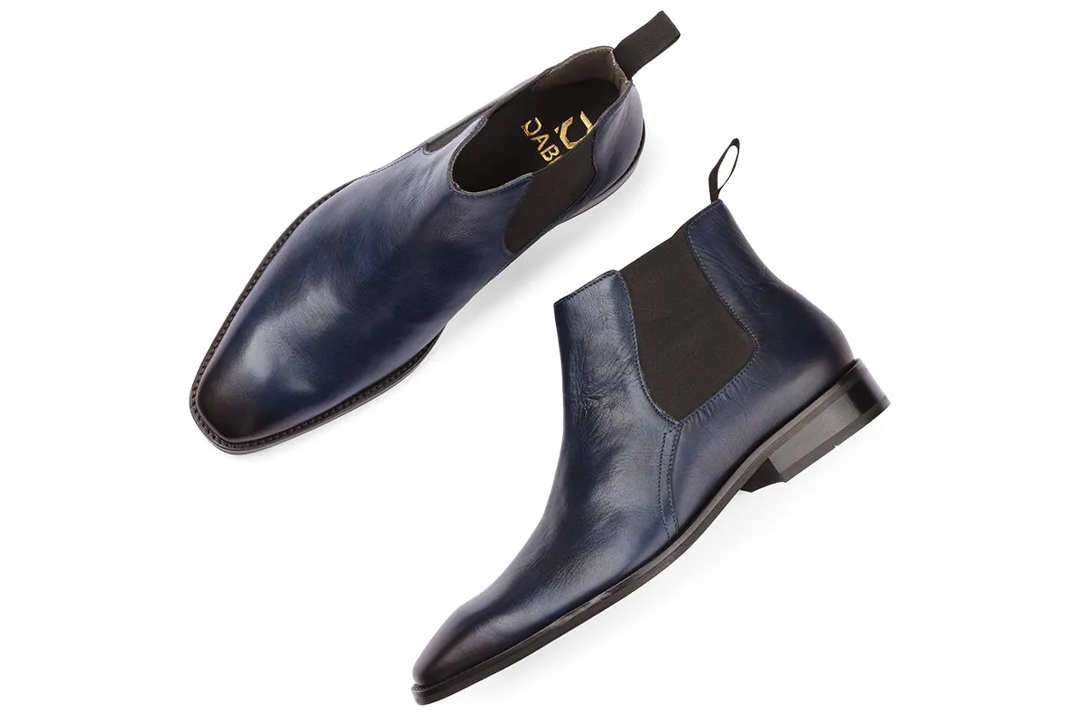 BUSAN - BLUE PATINA LEATHER CHELSEA BOOT