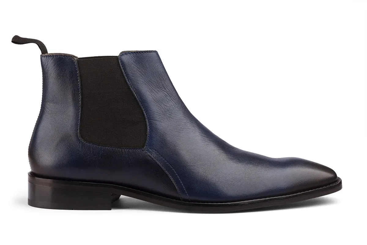 BUSAN - BLUE PATINA LEATHER CHELSEA BOOT