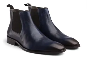 BUSAN - BLUE PATINA LEATHER CHELSEA BOOT