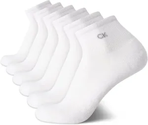 Calvin Klein Men's High Quarter Socks - 6 Pack Breathable Soft Cushioned Mini Crew Athletic Socks for Men (Shoe Size: 7-12)