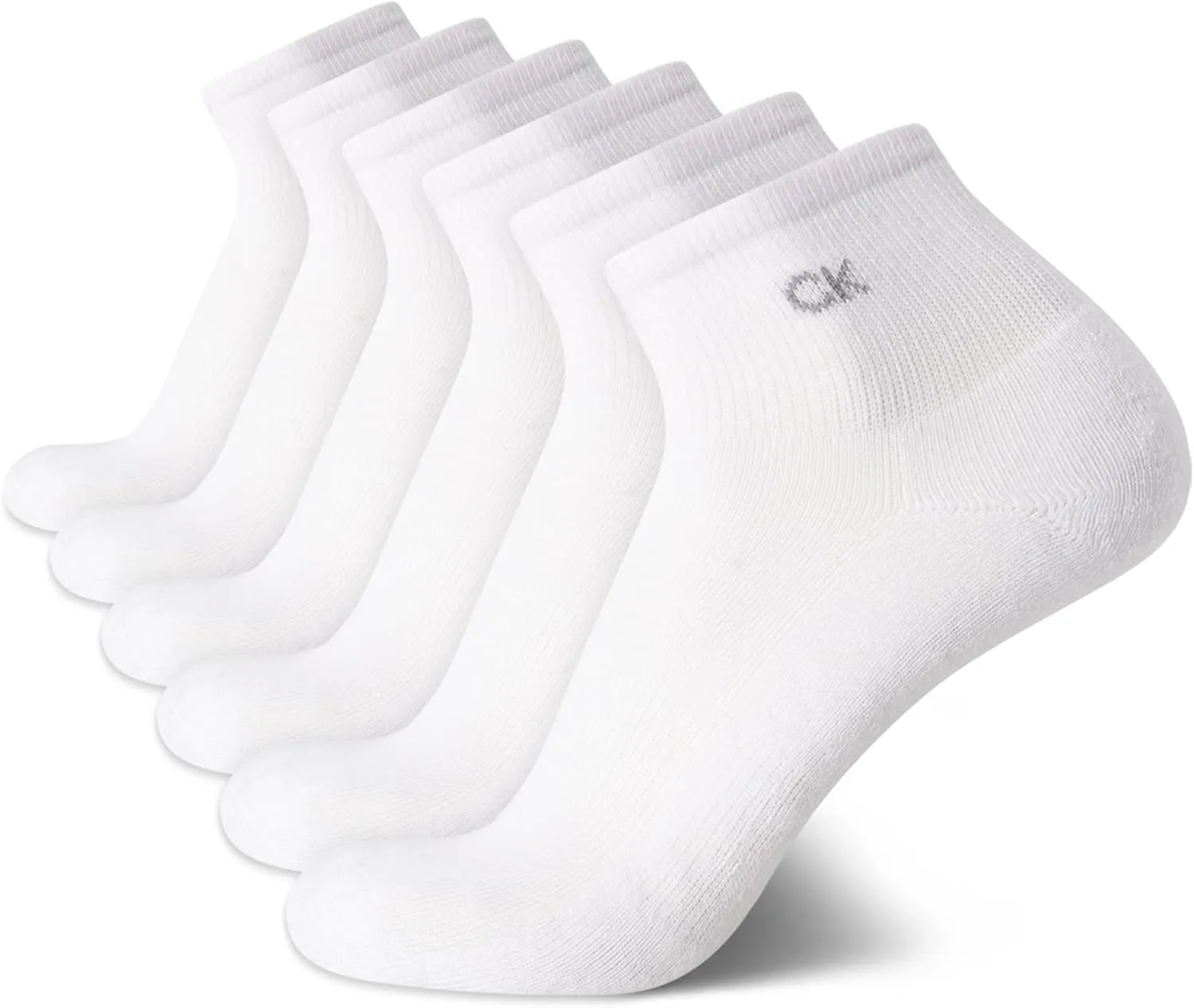 Calvin Klein Men's High Quarter Socks - 6 Pack Breathable Soft Cushioned Mini Crew Athletic Socks for Men (Shoe Size: 7-12)