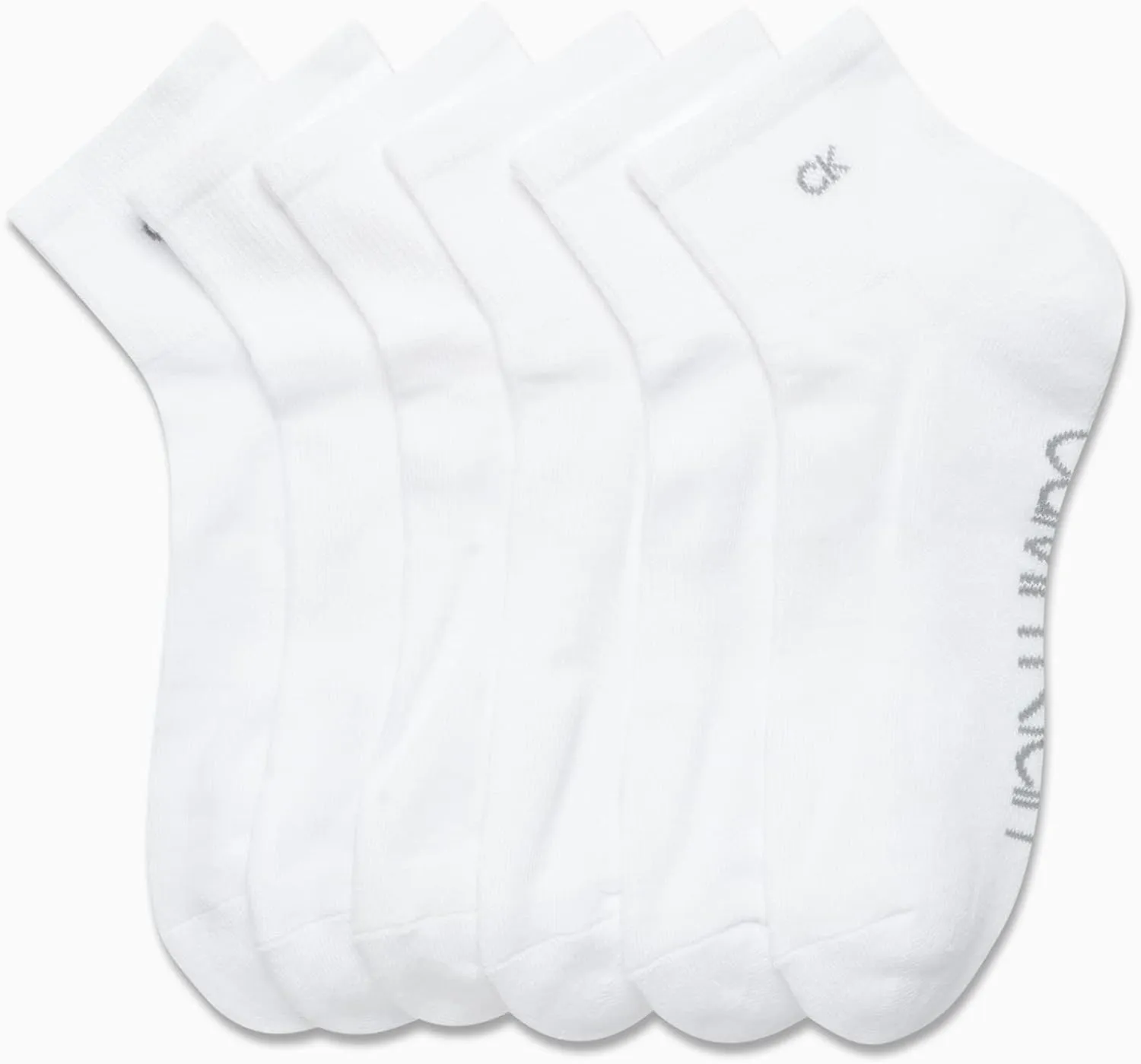 Calvin Klein Men's High Quarter Socks - 6 Pack Breathable Soft Cushioned Mini Crew Athletic Socks for Men (Shoe Size: 7-12)