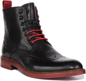 Cameron Men's Lace Up Chelsea Brogue Boot Ankle Boots