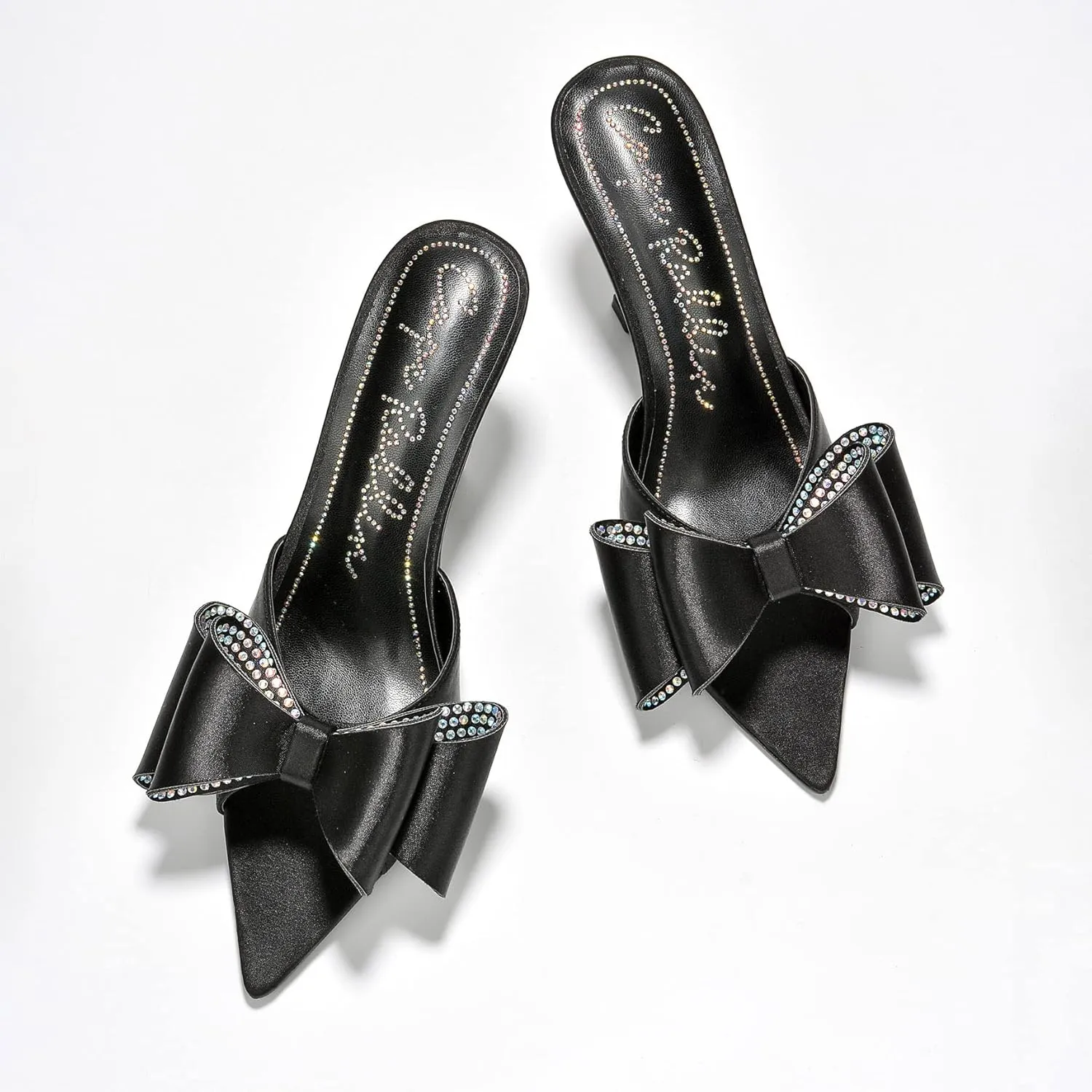 Cape Robbin Bellani Rhinestone Bow Pointy High Heels (Bellani)