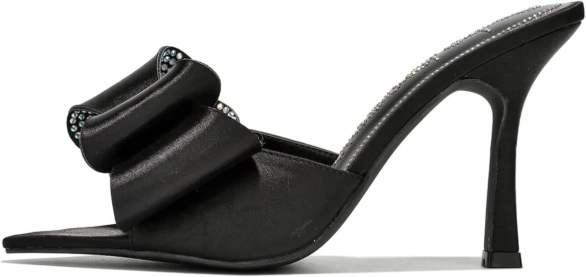 Cape Robbin Bellani Rhinestone Bow Pointy High Heels (Bellani)