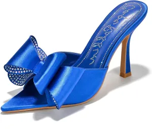 Cape Robbin Bellani Rhinestone Bow Pointy High Heels (Bellani)