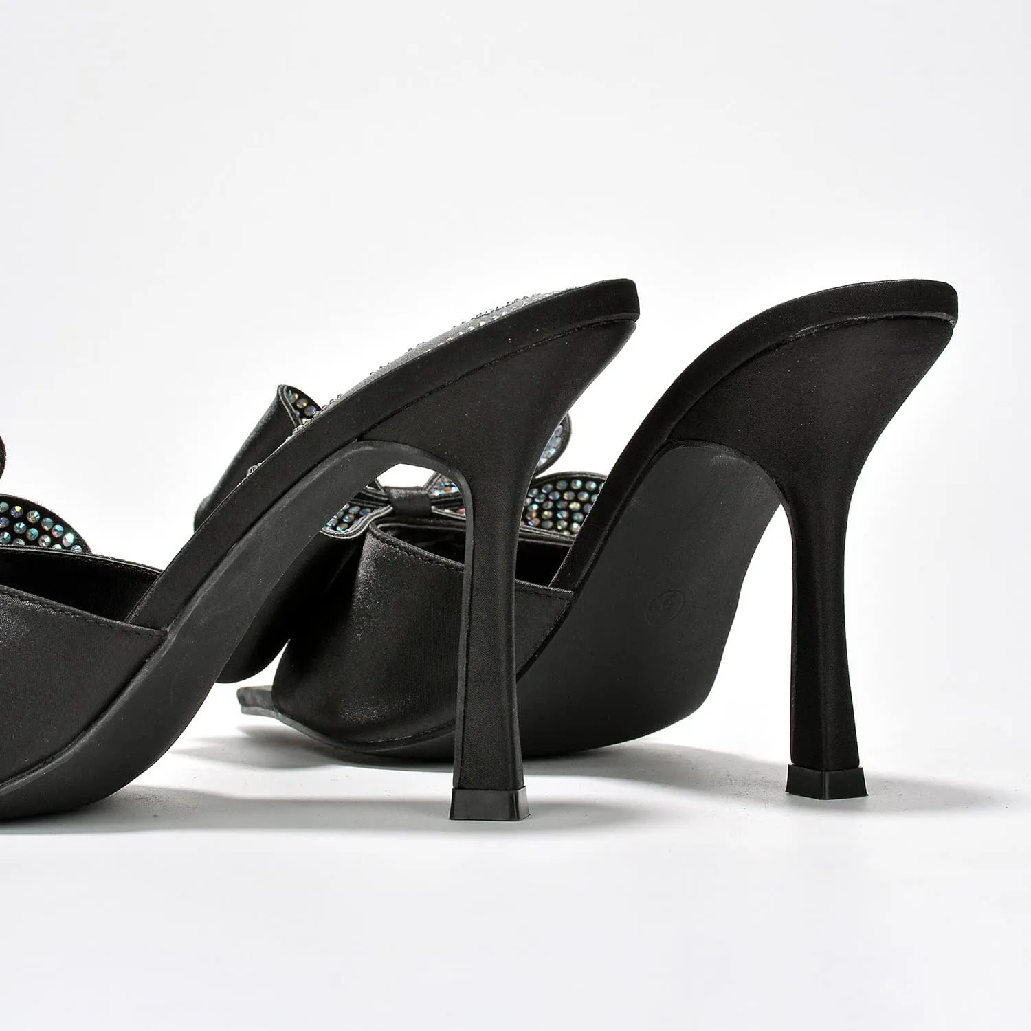 Cape Robbin Bellani Rhinestone Bow Pointy High Heels (Bellani)