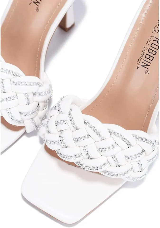 Cape Robbin Tilio Sexy Stiletto High Heels for Women, Square Open Toe Shoes Heels