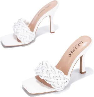 Cape Robbin Tilio Sexy Stiletto High Heels for Women, Square Open Toe Shoes Heels