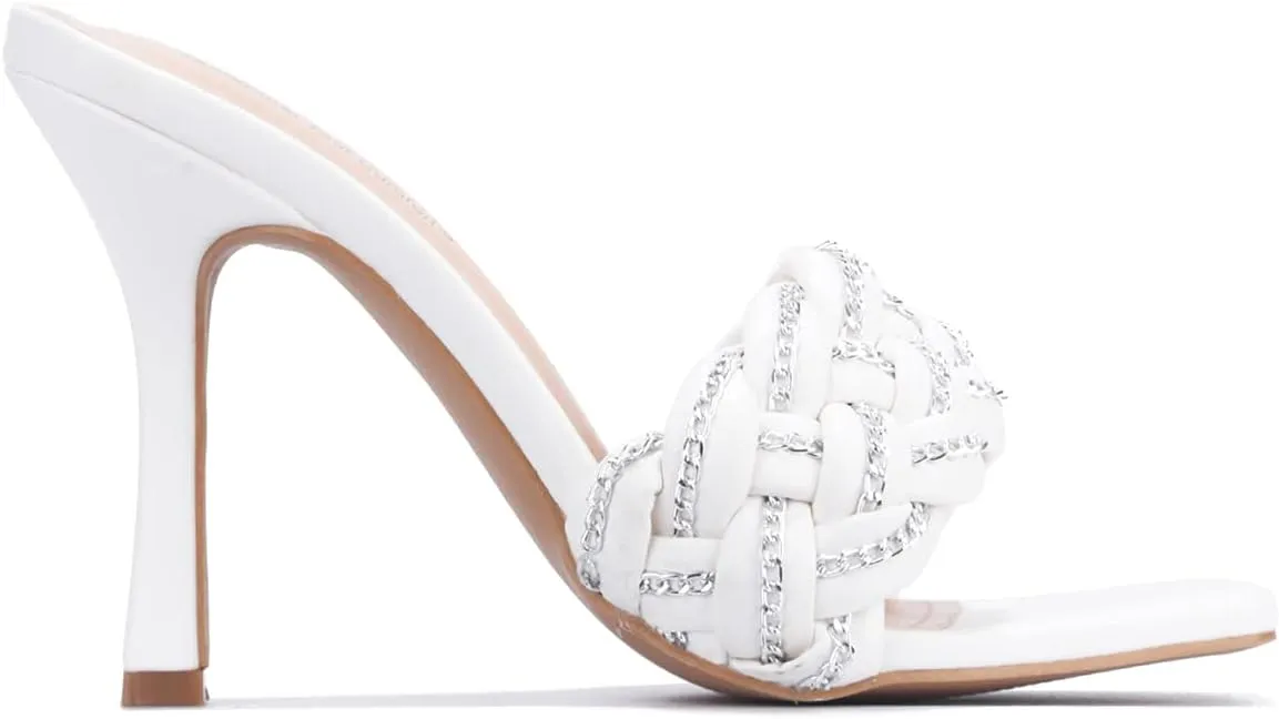 Cape Robbin Tilio Sexy Stiletto High Heels for Women, Square Open Toe Shoes Heels