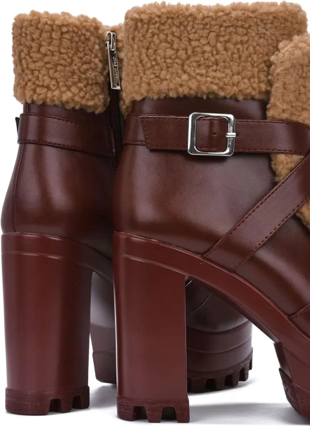 Cape Robbin Women Chunky Platform Block High Heel Ankle Bootie