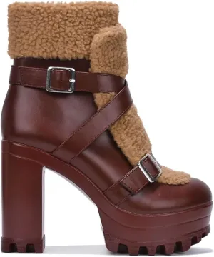 Cape Robbin Women Chunky Platform Block High Heel Ankle Bootie
