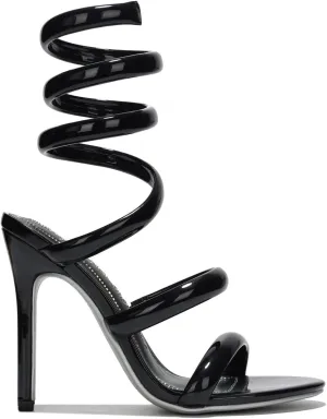 Cape Robbin Women's Open Toe Spiral Wrap Up Strappy High Heels Sandals, Gold