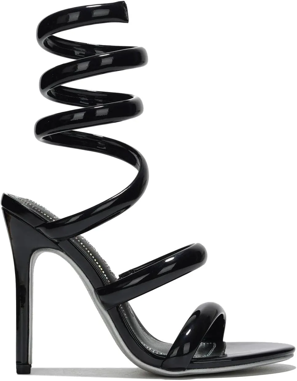 Cape Robbin Women's Open Toe Spiral Wrap Up Strappy High Heels Sandals, Gold