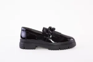 CAPRICE - 24701-017 FASHION "FRINGE" SLIP-ON SHOE - BLACK PATENT