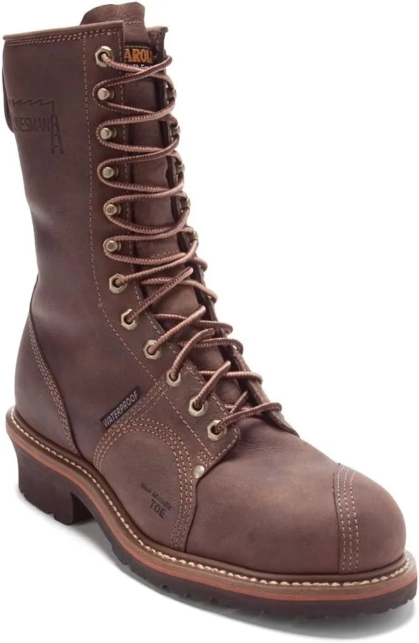Carolina Men's CA904 Linesman 10Soft Toe Waterproof Work Boot Dark Brown 12 D