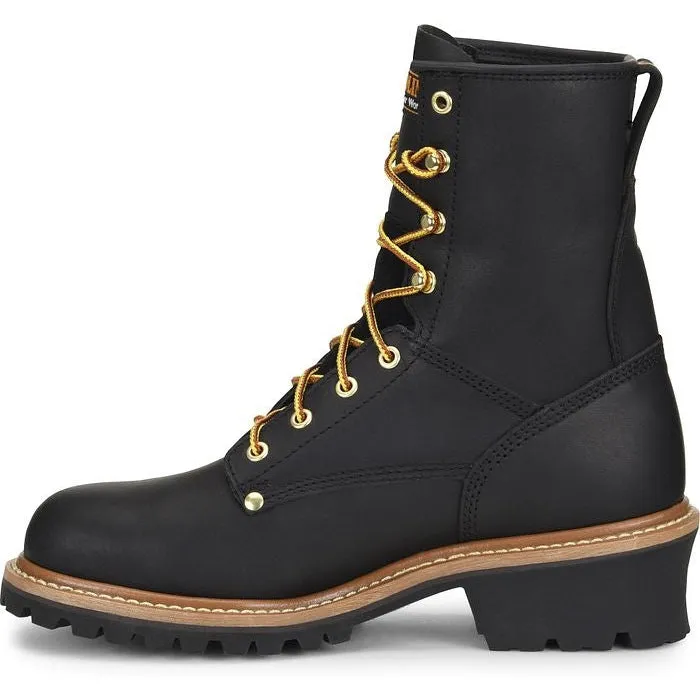 Carolina Men's Elm 8" Steel Toe Unlined Logger Slip Resistant Work Boot -Black- CA1825