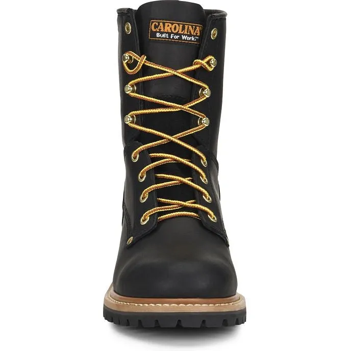 Carolina Men's Elm 8" Steel Toe Unlined Logger Slip Resistant Work Boot -Black- CA1825