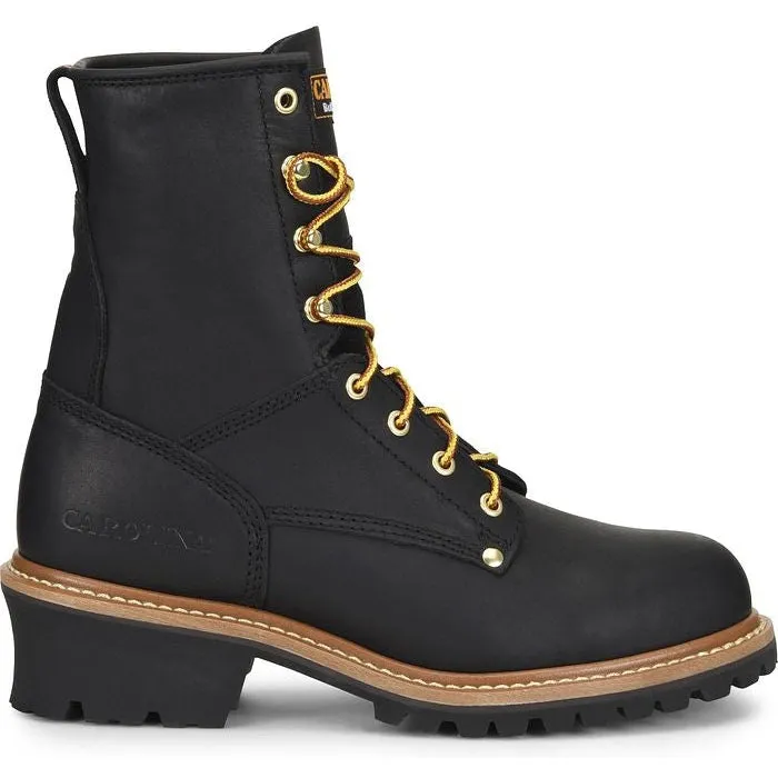 Carolina Men's Elm 8" Steel Toe Unlined Logger Slip Resistant Work Boot -Black- CA1825