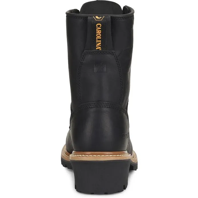 Carolina Men's Elm 8" Steel Toe Unlined Logger Slip Resistant Work Boot -Black- CA1825