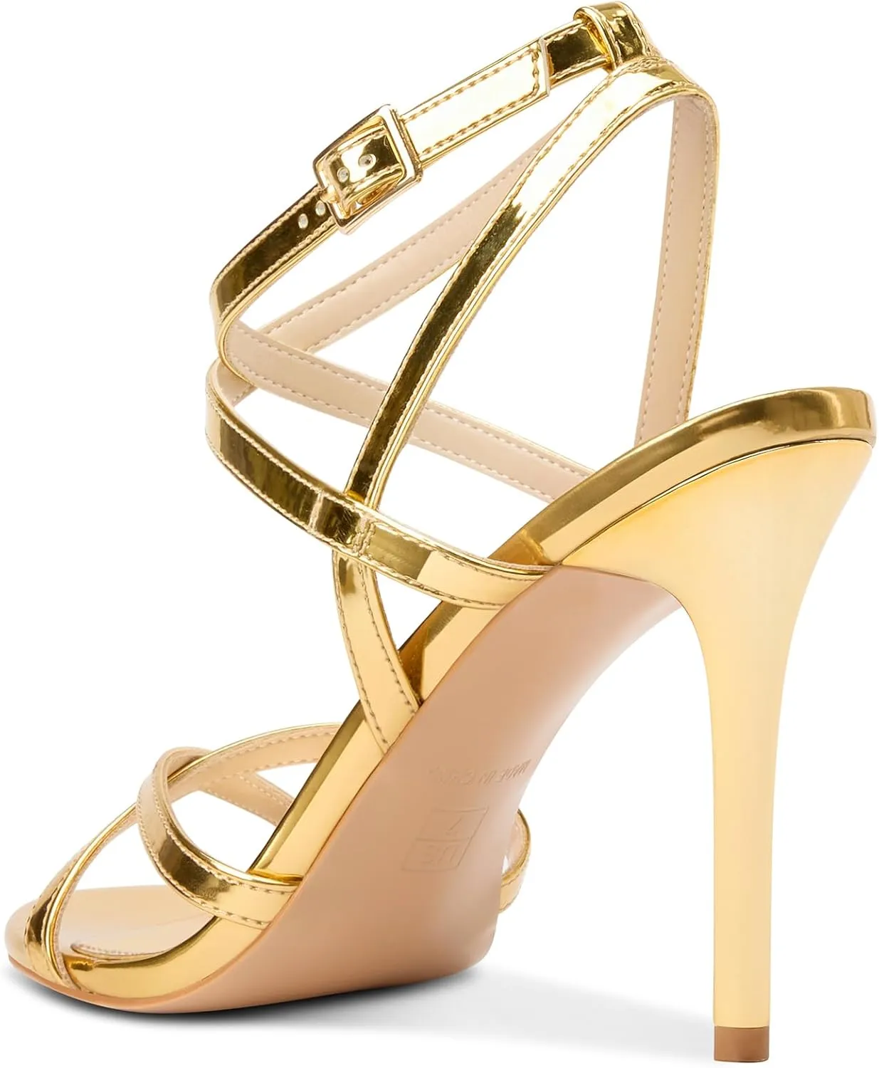 Castamere Cross-Strap Strappy Heels for Women High Stiletto Heeled Sandals Round Open Toe Ankle Strap Sandals Comfort Dress Party Shoes 3.9 Inches Heels