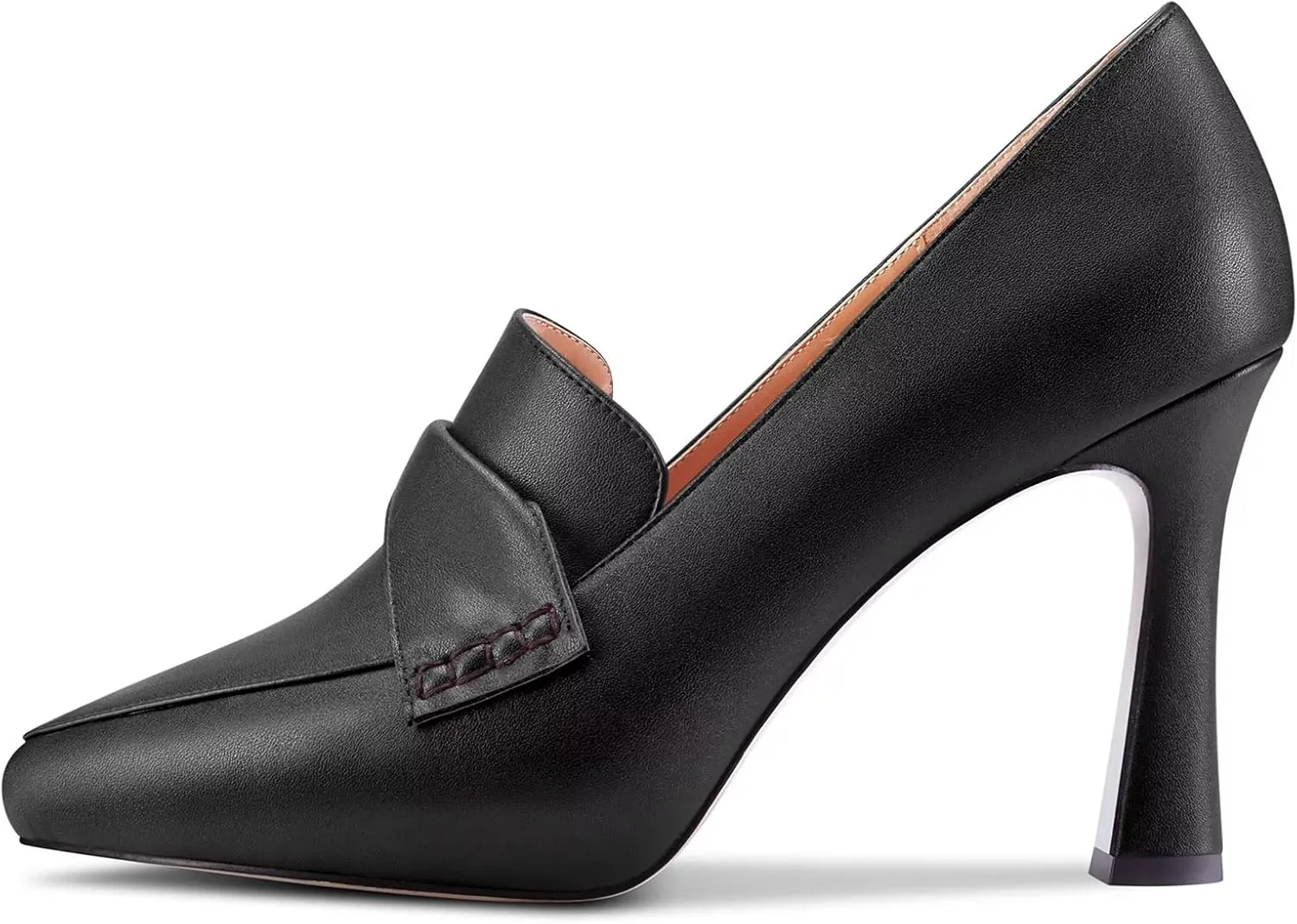 Castamere Women High Stiletto Platform Heel Pointed Toe Loafers Slip-on Pumps Work Business Office Dress 3.9 Inches Heels