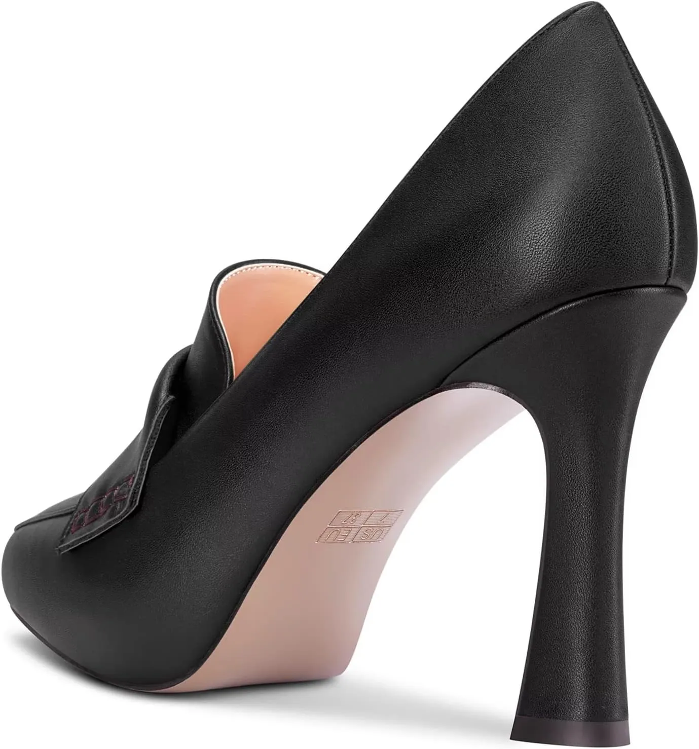 Castamere Women High Stiletto Platform Heel Pointed Toe Loafers Slip-on Pumps Work Business Office Dress 3.9 Inches Heels