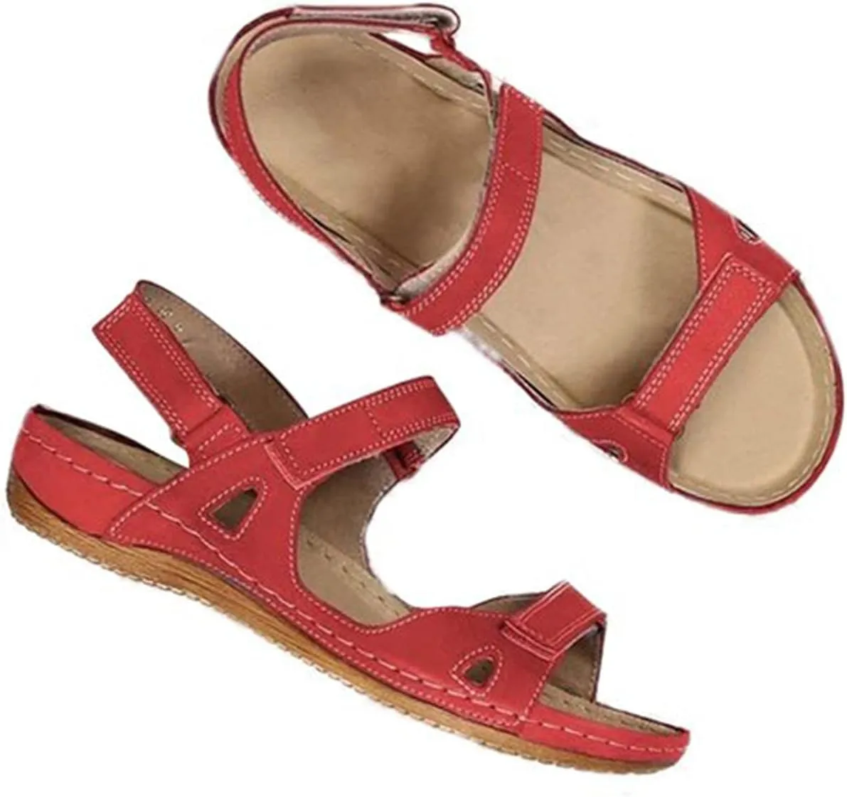 Casual Women's Platform Sandals with Adjustable Buckle Straps Stylish Open Toe Flats for Summer Resort Wear