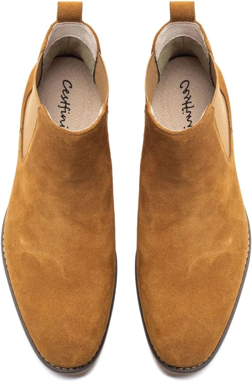 Cestfini Chelsea Boots Men Classic Elastic Dress Boots Casual Men's Chelsea Ankle Boots