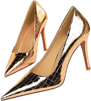 ChaiRong Zhou Womens High Heels 4 Inch Closed Pointed Toe Pumps Stiletto Heels for Wedding