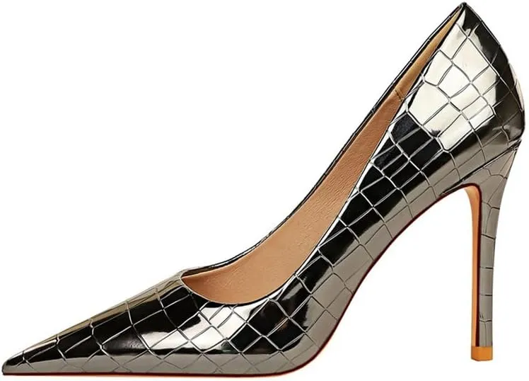 ChaiRong Zhou Womens High Heels 4 Inch Closed Pointed Toe Pumps Stiletto Heels for Wedding