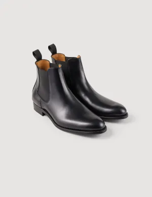 Chelsea Leather Chelsea Ankle Boots Black