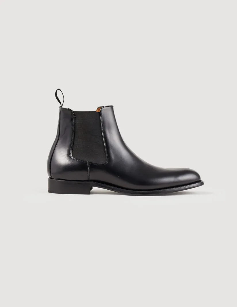 Chelsea Leather Chelsea Ankle Boots Black