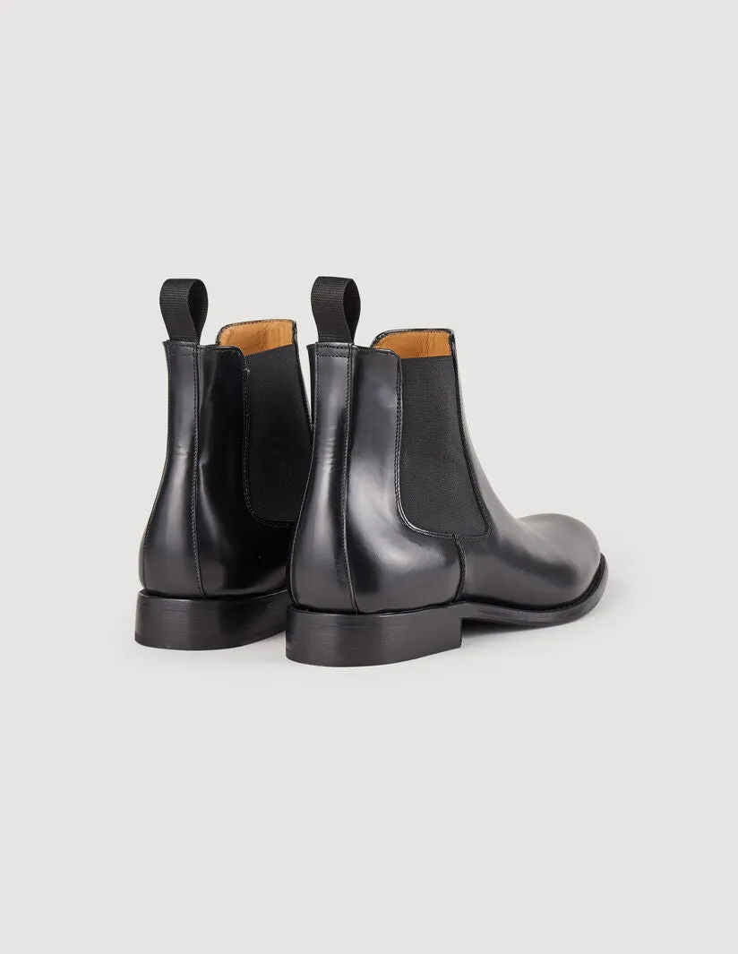 Chelsea Leather Chelsea Ankle Boots Black