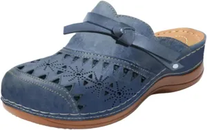 Clogs for Women Comfortable Arch Support Orthopedic Sandals Closed Toe Platform Wedge Sandals Hollow Out Slip On Slippers Non-Slip Retro Outdoors Casual Boho Summer Beach Sandal