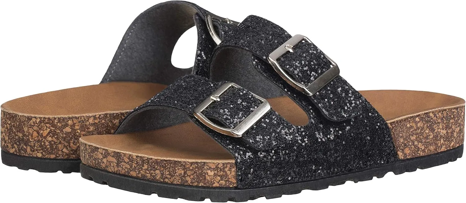 CLOVERLAY Women's Slide Sandals Casual Cork Footbed Platform Sandals Open Toe Slides