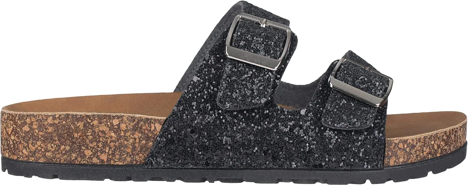 CLOVERLAY Women's Slide Sandals Casual Cork Footbed Platform Sandals Open Toe Slides