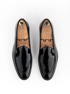 Coco Dona Black Patent Men Slipons Loafers