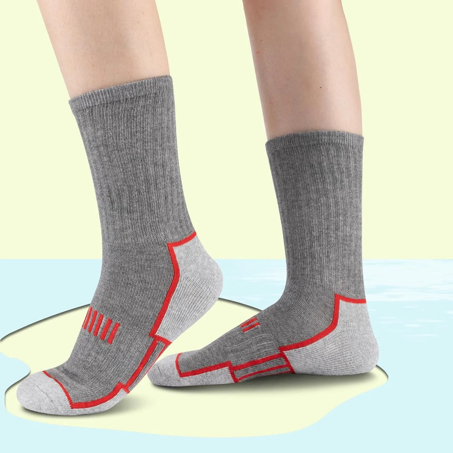 Comfoex 10 Pairs Boys Socks Crew Athletic Calf Long Socks Half Cushioned Socks For Kids 4-6 6-8 8-10 Years Old
