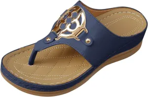 Comfortable Women's Slippers Daily Wear with Thong Design and Wedge Heel Perfect Rubber Sole Slippers for Women Outside