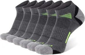 COOVAN Mens Ankle Athletic Socks Low Cut Cushioned Breathable Running Sports Socks 6 Pack