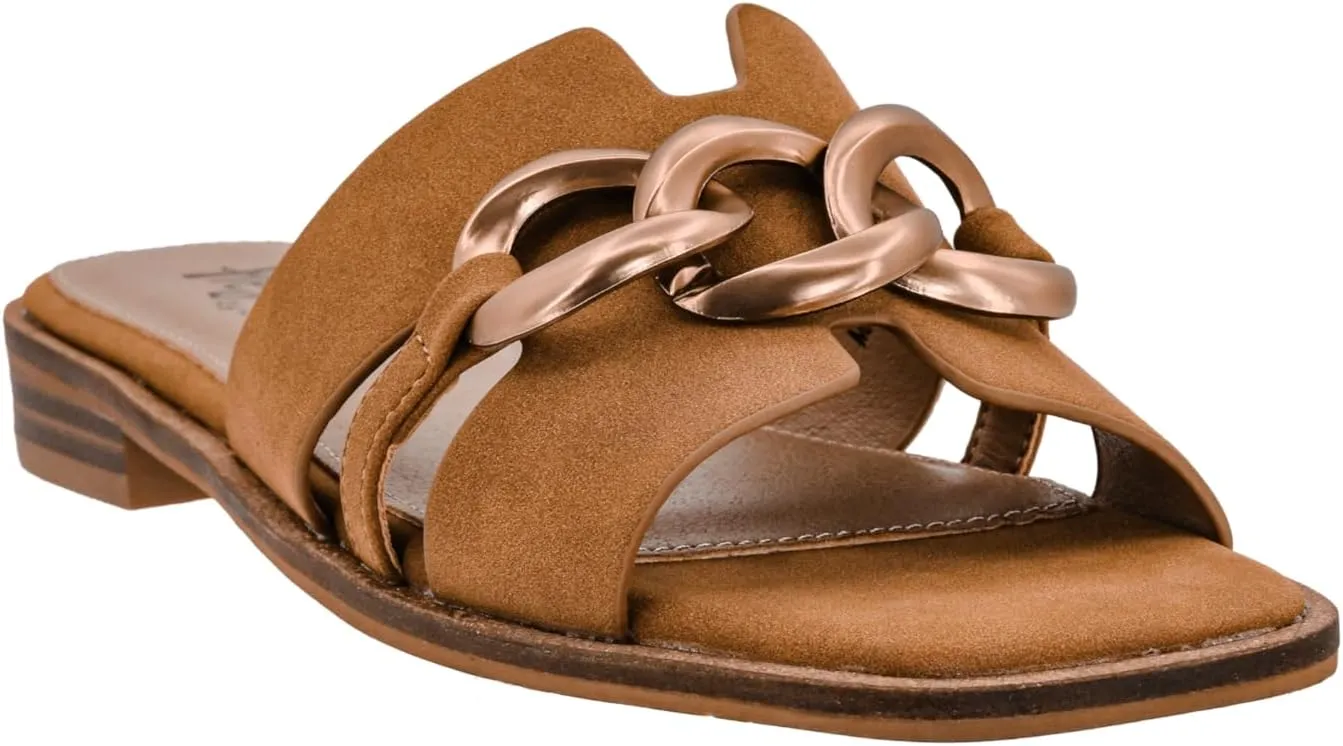 Corkys Footwear Women's Off The Chain Sandals - Comfort Meets Chic with Lightweight Feel, Lightly Cushioned Insoles, and Chunky Chain Detail Across Upper