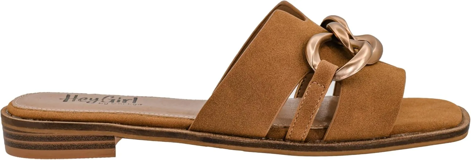Corkys Footwear Women's Off The Chain Sandals - Comfort Meets Chic with Lightweight Feel, Lightly Cushioned Insoles, and Chunky Chain Detail Across Upper