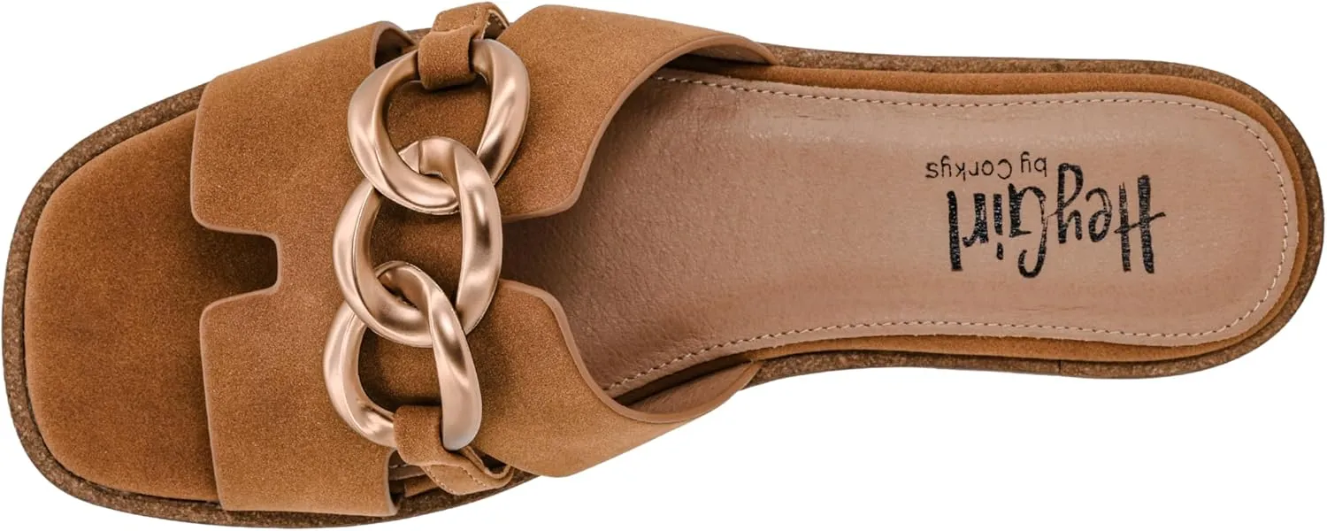 Corkys Footwear Women's Off The Chain Sandals - Comfort Meets Chic with Lightweight Feel, Lightly Cushioned Insoles, and Chunky Chain Detail Across Upper